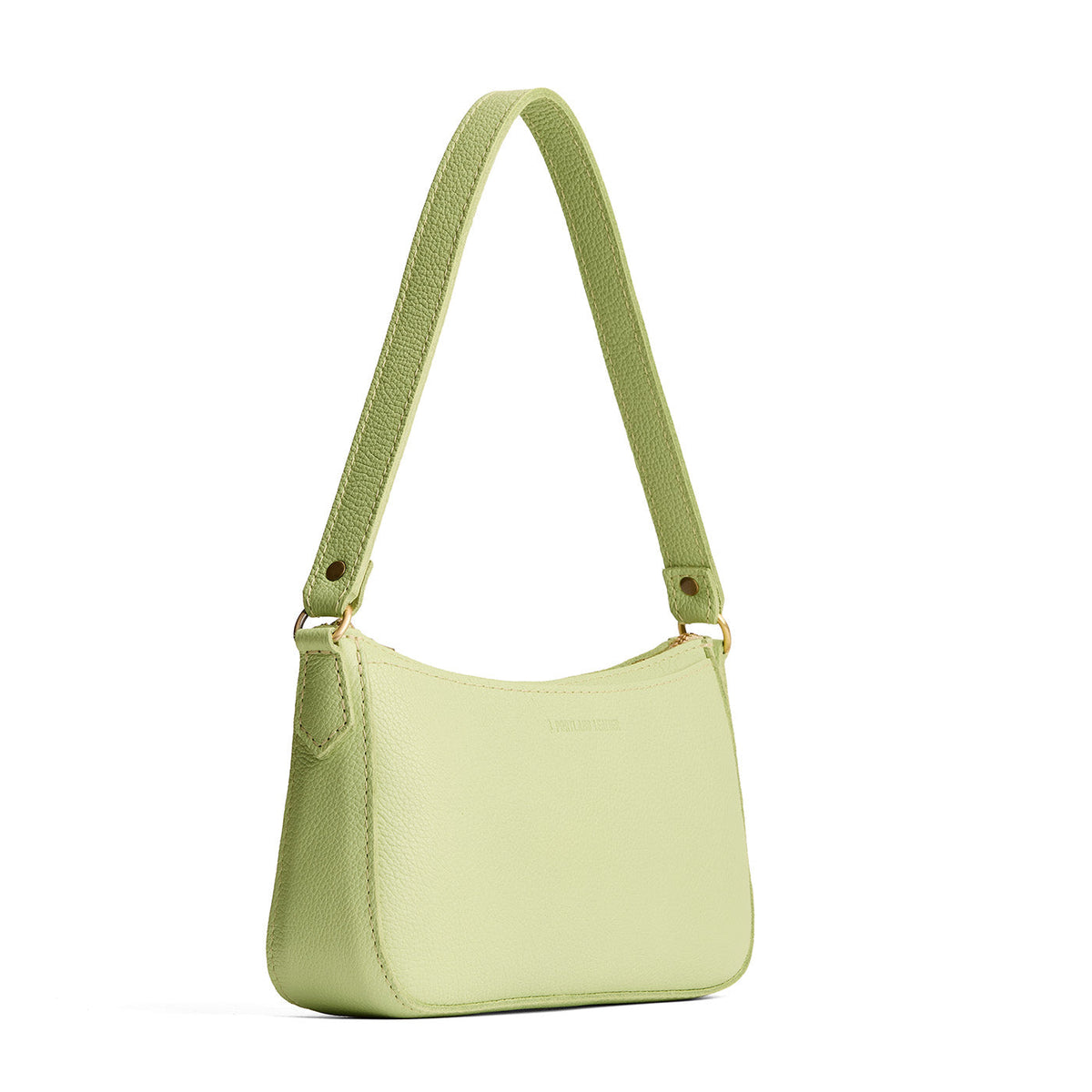Shadow Lime | Petite bean shaped shoulder bag with a zipper closure