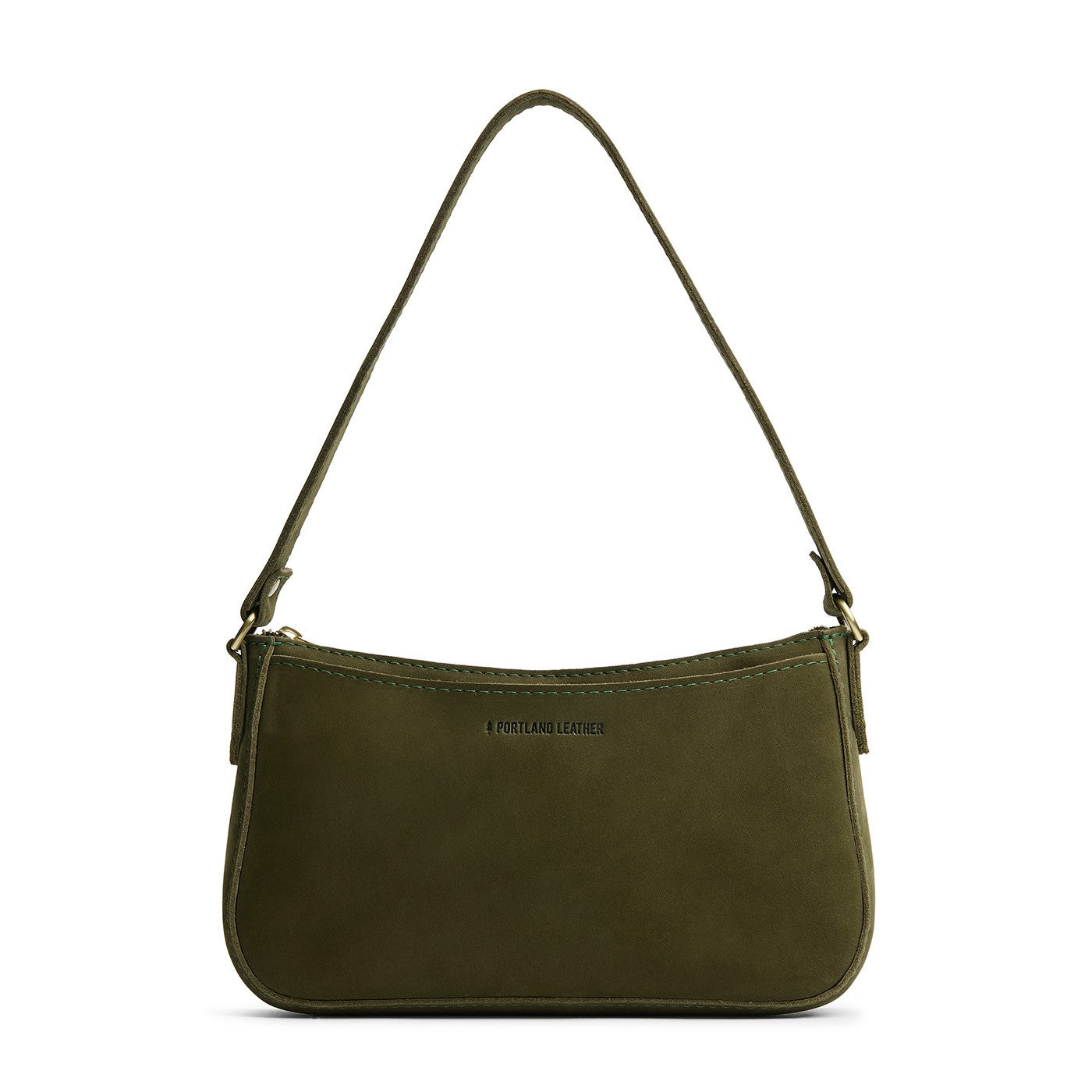 Verdant*Small | Large bean shaped shoulder bag with a zipper closure