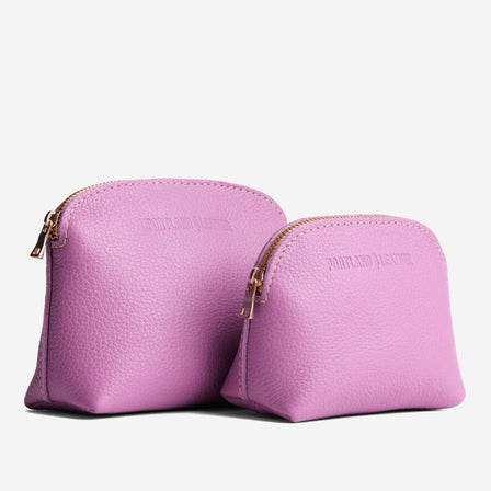 Calla Lily*Mini | Compact leather pouch with top zipper
