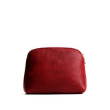 Chili Red Classic | Compact leather pouch with top zipper
