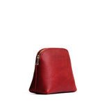 Chili Red Classic | Compact leather pouch with top zipper