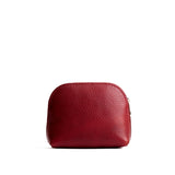 Chili Red Mini | Compact leather pouch with top zipper