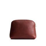 Cognac Classic | Compact leather pouch with top zipper