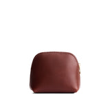 Cognac Mini | Compact leather pouch with top zipper