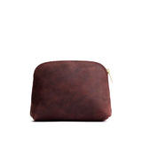 Merlot Classic | Compact leather pouch with top zipper