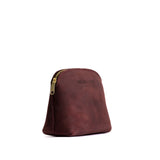 Merlot Classic | Compact leather pouch with top zipper