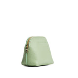 Pistachio Mini | Compact leather pouch with top zipper