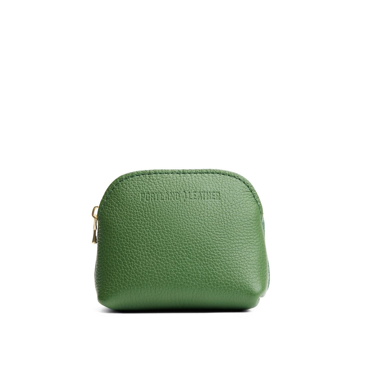 Watercress*Mini | Compact leather pouch with top zipper