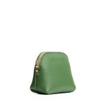 Watercress Mini | Compact leather pouch with top zipper