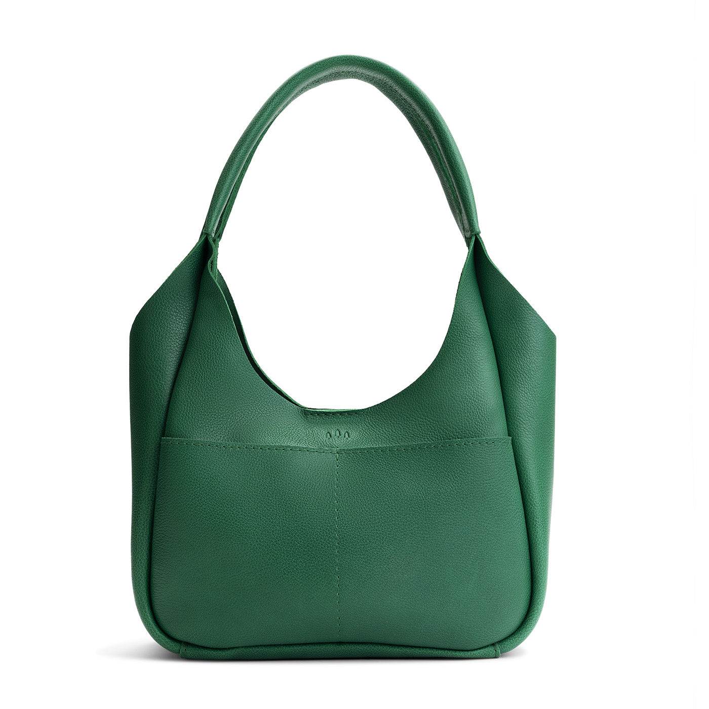 Bacalar*Medium | U-shaped, flat-bottomed leather shoulder bag with two outside pockets