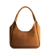 Jackson Medium | U-shaped, flat-bottomed leather shoulder bag with two outside pockets