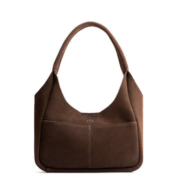 Stagecoach*Medium | U-shaped, flat-bottomed leather shoulder bag with two outside pockets