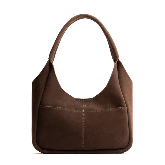 Stagecoach*Medium | U-shaped, flat-bottomed leather shoulder bag with two outside pockets