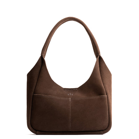 Stagecoach*Medium | U-shaped, flat-bottomed leather shoulder bag with two outside pockets