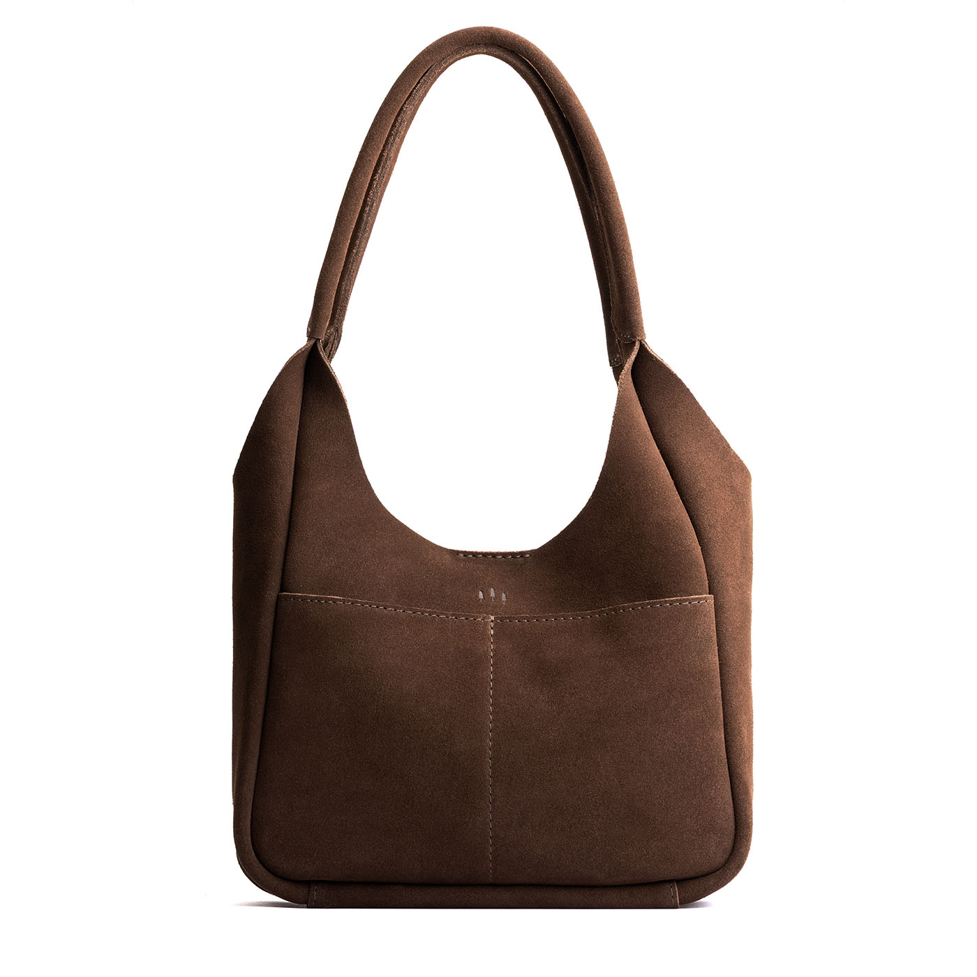 Stagecoach*Large | U-shaped, flat-bottomed leather shoulder bag with two outside pockets