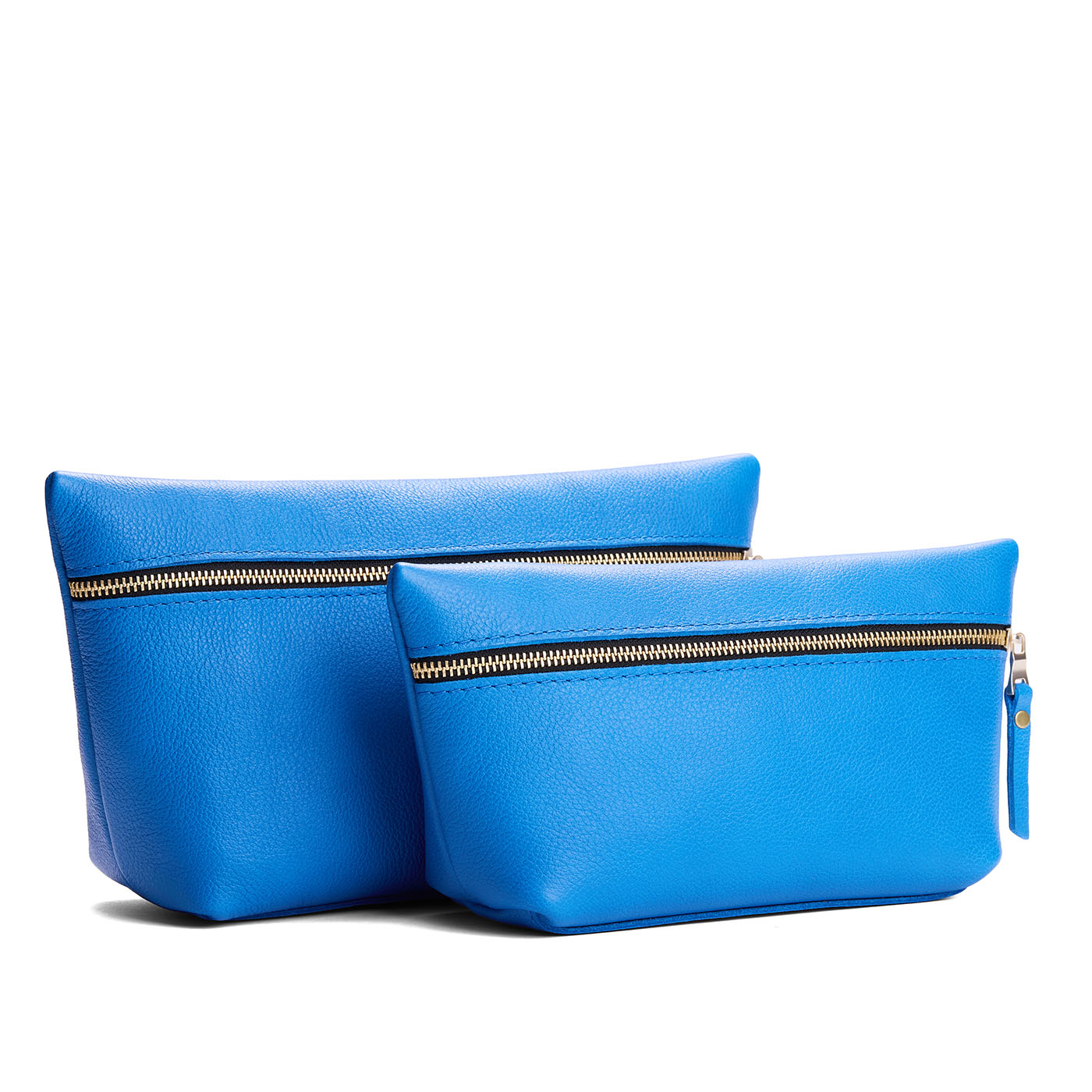Skydive | Two large leather makeup bags with zipper