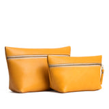 Sunflower | Two large leather makeup bags with zipper