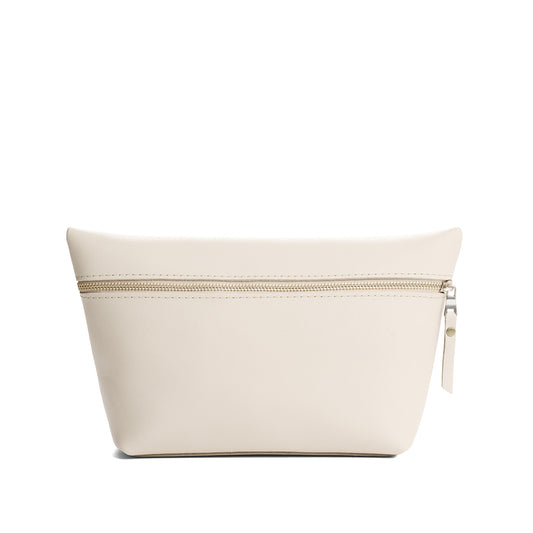 Bone*Extra Large | Large leather makeup bag with zipper