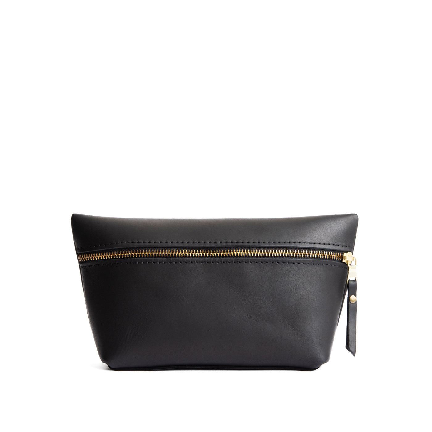 Black*Large | Large leather makeup bag with zipper