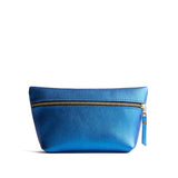 Comet Blue Large | Large leather makeup bag with zipper