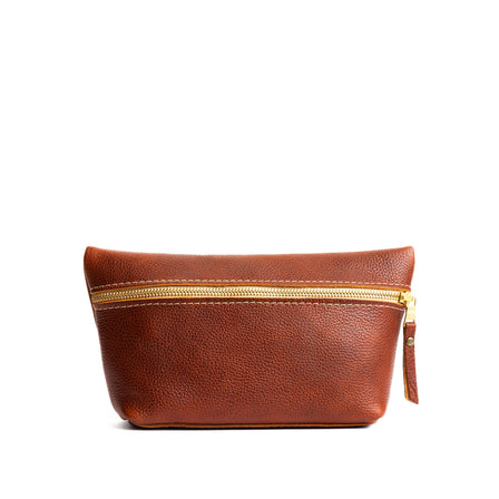 Nutmeg*Extra Large | Large leather makeup bag with zipper