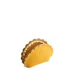 Sunshine Small | Curved leather pouch with zipper and scalloped edges