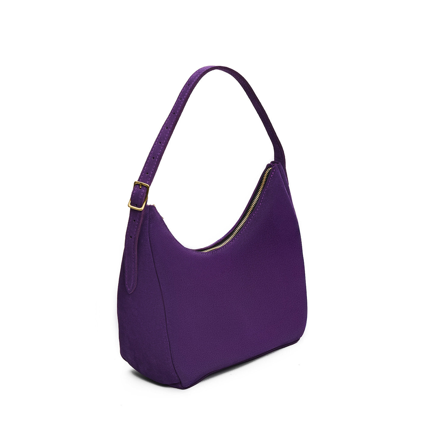 Imperial*Medium | U-shaped, flat-bottomed leather shoulder bag with adjustable strap