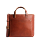 Chestnut Zipper | Midsize crossbody tote with handles and a pocket