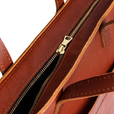 Chestnut Zipper | Midsize crossbody tote with handles and a pocket