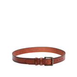 Amber | Mens leather belt with two belt loops and antiqued brass buckle
