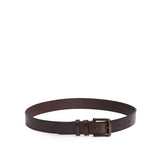 Java | Mens leather belt with two belt loops and antiqued brass buckle
