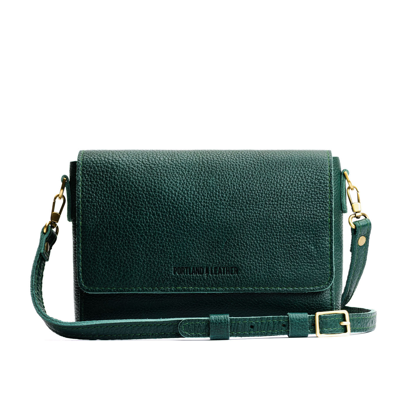 Forest Green*Medium | Small Leather Crossbody Bag with Magnetic Messenger Bag Closure