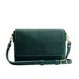 Forest Green Medium | Small Leather Crossbody Bag with Magnetic Messenger Bag Closure