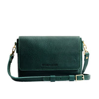 Forest Green*Medium | Small Leather Crossbody Bag with Magnetic Messenger Bag Closure
