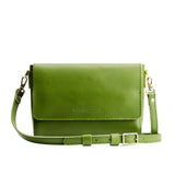 Green Apple Medium | Leather Crossbody Bag with Magnetic Messenger Bag Closure