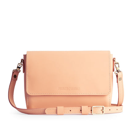 Mamey*Medium  | Leather Crossbody Bag with Magnetic Messenger Bag Closure