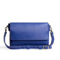 Molino Blue*Medium | Leather Crossbody Bag with Magnetic Messenger Bag Closure