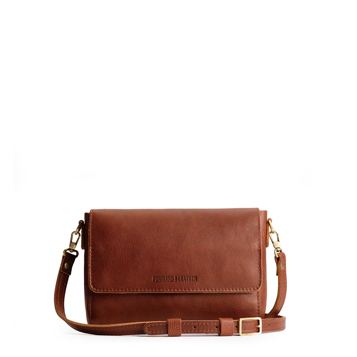 Leather Crossbody Bag with Magnetic Messenger Bag Closure