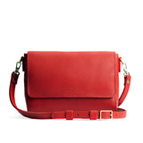 Poppy Red Medium | Leather Crossbody Bag with Magnetic Messenger Bag Closure
