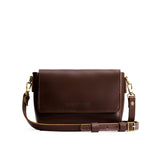 Chocolate Brown Mini | Leather Crossbody Bag with Magnetic Messenger Bag Closure