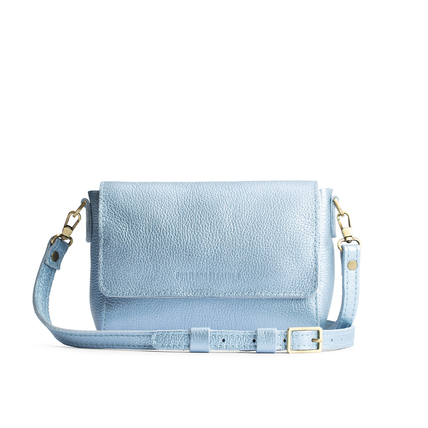 Leatherella*Mini | Side by Side of both sizes of Leather Crossbody Bag with Magnetic Messenger Bag Closure