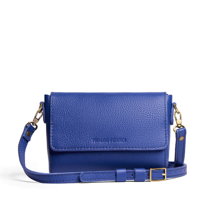 Molino Blue*Mini | Small Leather Crossbody Bag with Magnetic Messenger Bag Closure