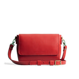 Poppy Red Mini | Leather Crossbody Bag with Magnetic Messenger Bag Closure