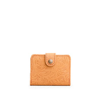 Desert Flower | Small leather wallet with snap closed