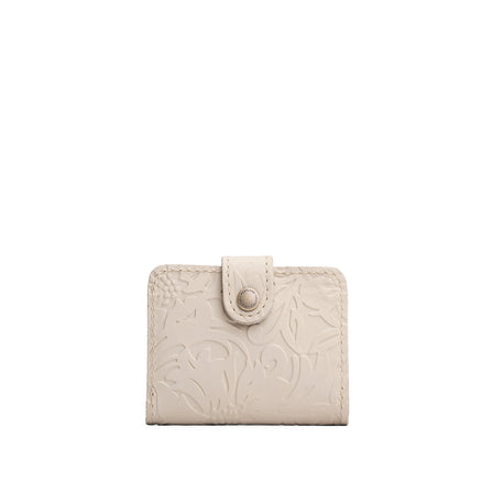 Jasmine | Small leather wallet with snap closed