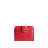 Reba Red | Small leather wallet with snap closed