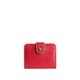 Reba Red | Small leather wallet with snap closed