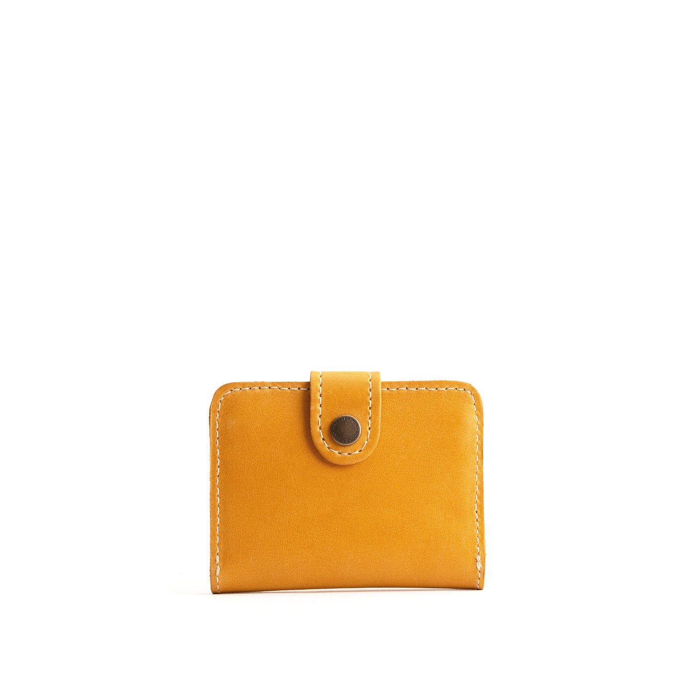 Sunflower | Small leather wallet with snap closed