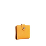 Sunflower | Small leather wallet with snap closed
