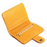 Sunflower | Small leather wallet with snap open